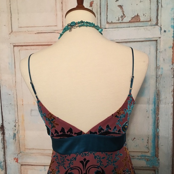 max and Cleo deep V dress w/ velvet detail - Picture 7 of 8